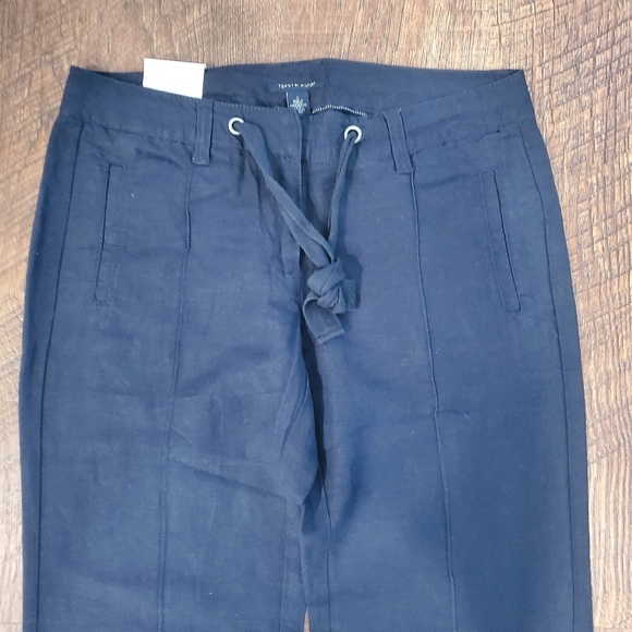 Tommy Hilfiger Avery Pants Navy Blue Linen Preppy Classic Beach Vacation 0 New - Picture 10 of 10
